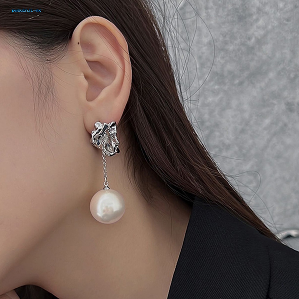 1 Pasang Anting Drop Mutiara Tiruan Gaya Retro Untuk Wanita