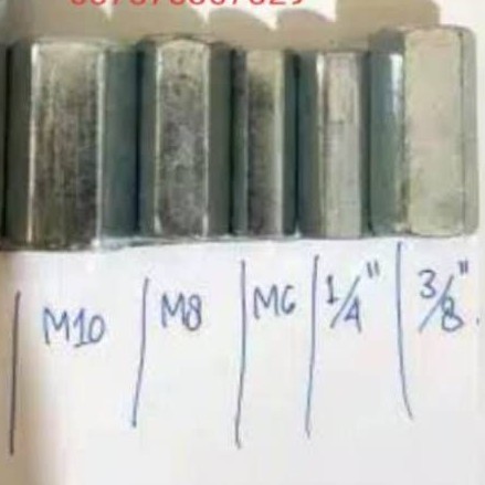 LONGNUT M5, M6, M8, M10, M12, M16, M20/ MUR PANJANG  / LONG NUT BUAT SAMBUNGAN ASDRAT KUALITAS BAGUS