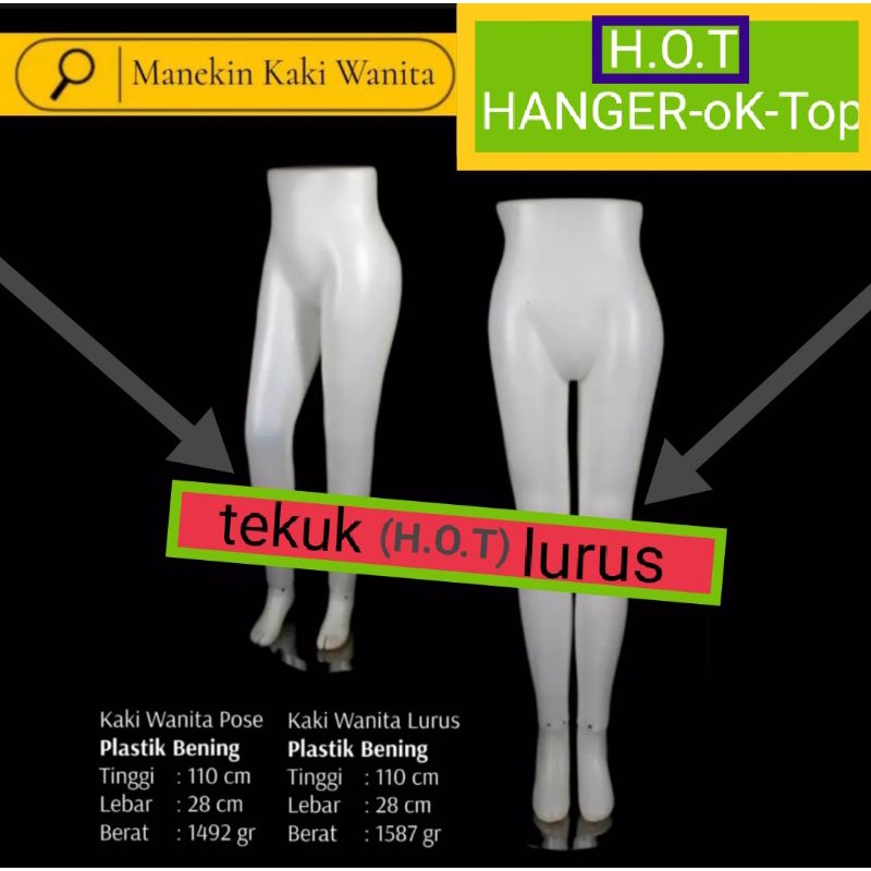 Manekin Kaki Wanita Dewasa ( Tekuk &amp; Lurus)