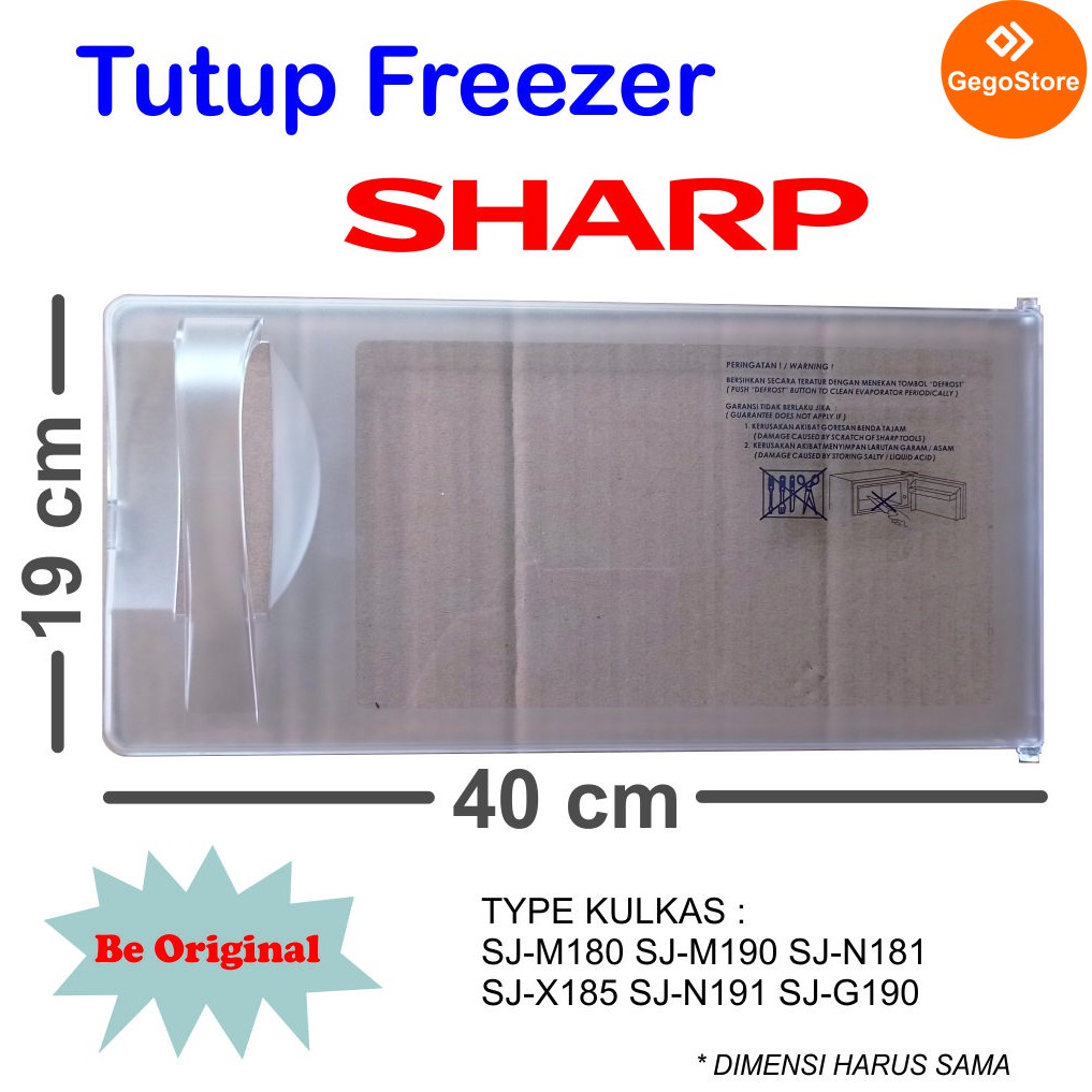 Tutup Freser frizer freeser freezer frezer Kulkas SHARP 1 pintu SJ-M180/190 Original