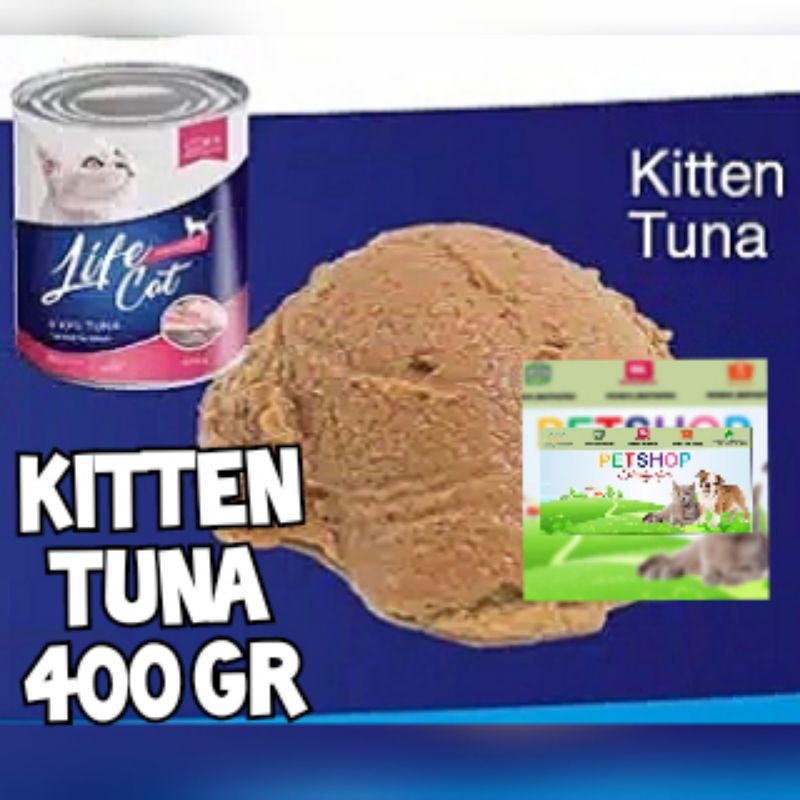 MAKANAN KUCING BASAH LIFECAT LIFECAT KALENG KITTEN / ADULT LIFE CAT KALENG 400 GR 1 DUS ISI 24 KLG