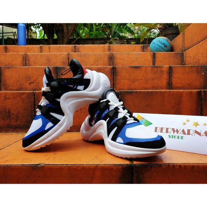 Pengiriman Cepat LV archlight woman Biru Hitam SNEAKER KEREN, Sepatu casual wanita - 37 STOK
