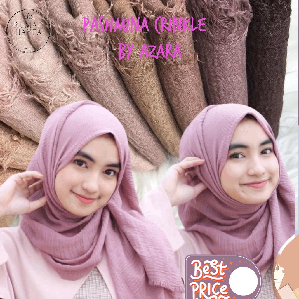 HAYFA - Pashmina Crinkle Lavanya ORIGINAL By Azara Pasmina Negro Shawl Termurah Azahra Hijab Arabian Rawis Kusut 95x190 Pasmina Rawit Kusut Shawl Cotton Ori Turkey Premium Kerudung Crincle Surabaya Jilbab Turki