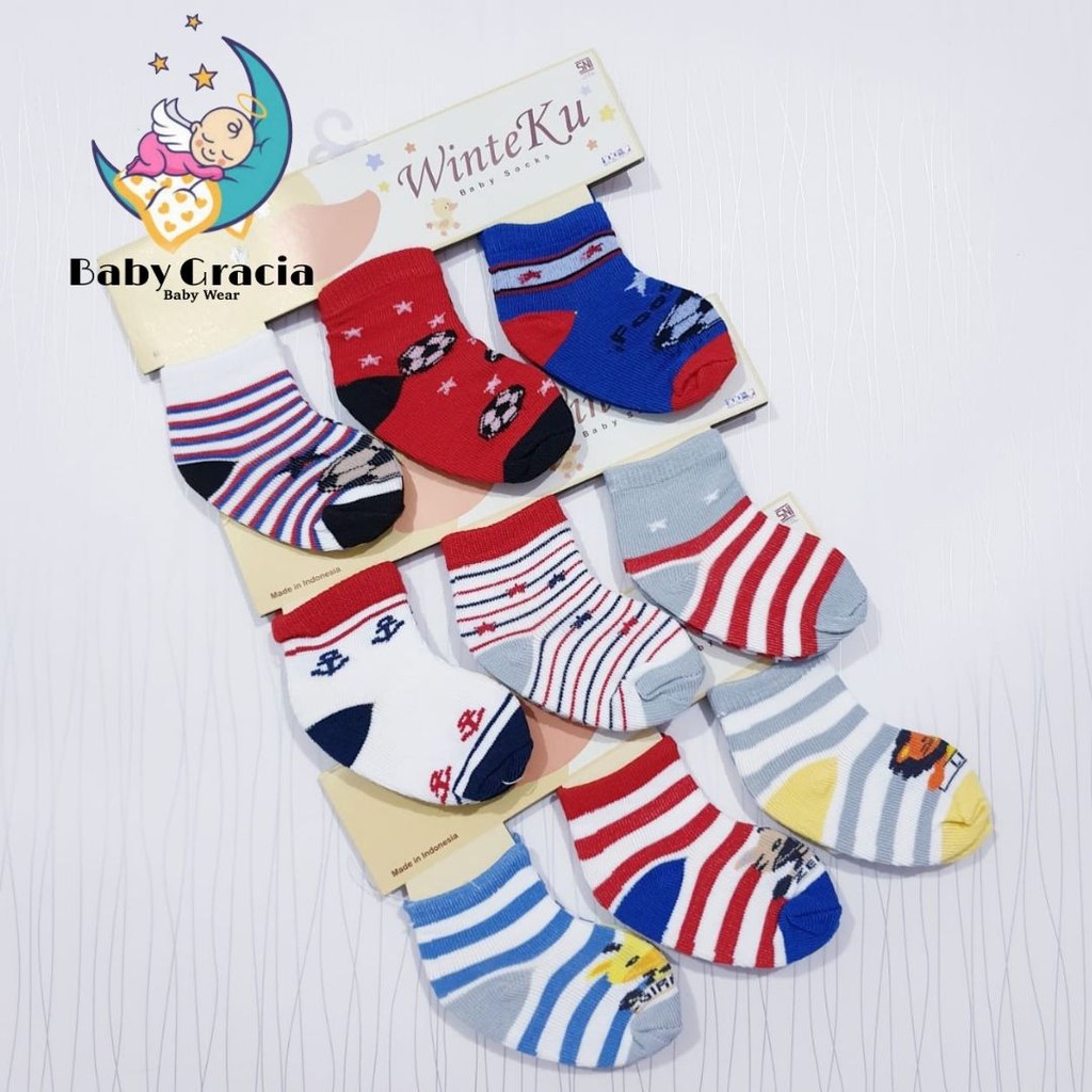 kaos kaki bayi motif lucu dan keren murah isi 3 pasang