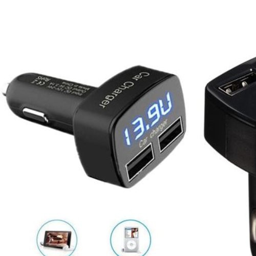 Charger Mobil 4 In 1 Car Charger Dual USB 3.1 A For Smartphone Aksesoris Handphone Mobil