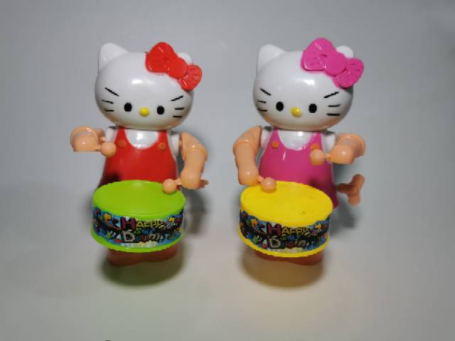 Mainan gendang drum hello Kitty nari doraemon monyet monkey emon hk