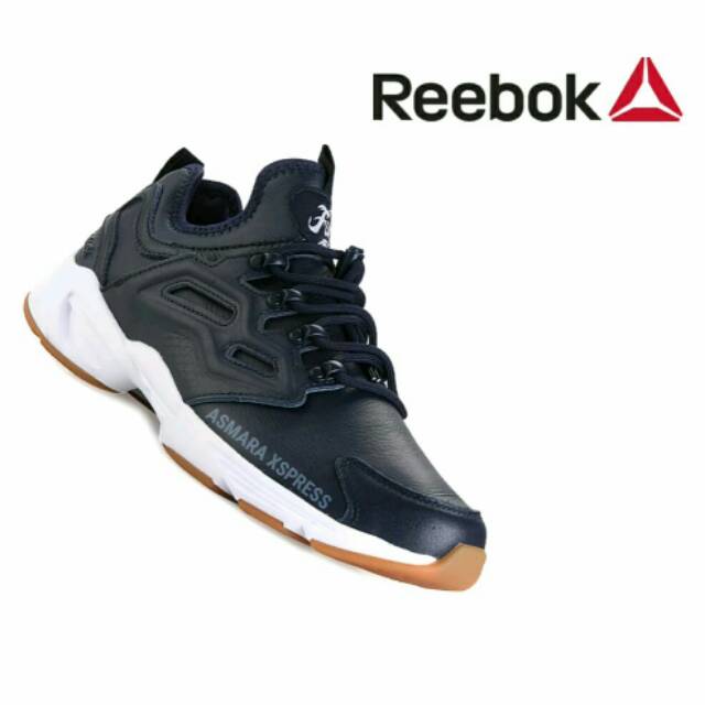 Reebok Original Fury Adapt Gum Sepatu Sneaker Sport - Collgiate Navy White Skull Grey Gum