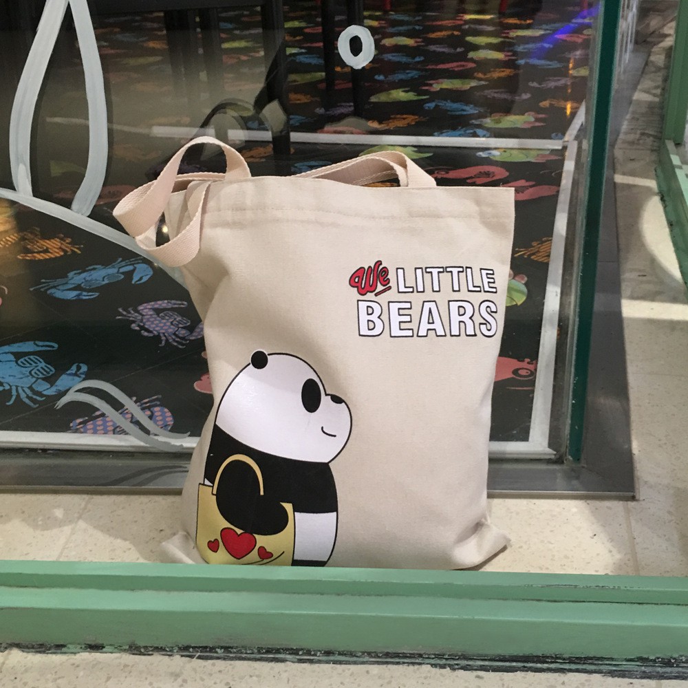 [DIKIRIM DARI JAKARTA] Totebag Kanvas We bare bears Variatif