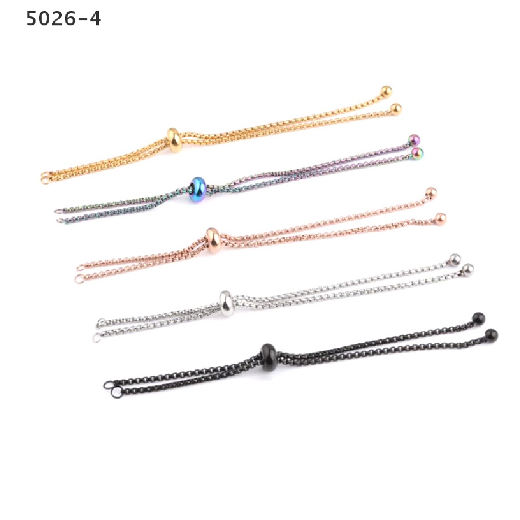 5026-4 3Pcs/Set Stainless Steel Adjustable Slider Chain DIY Jewelry Making Bracelets 5026-4