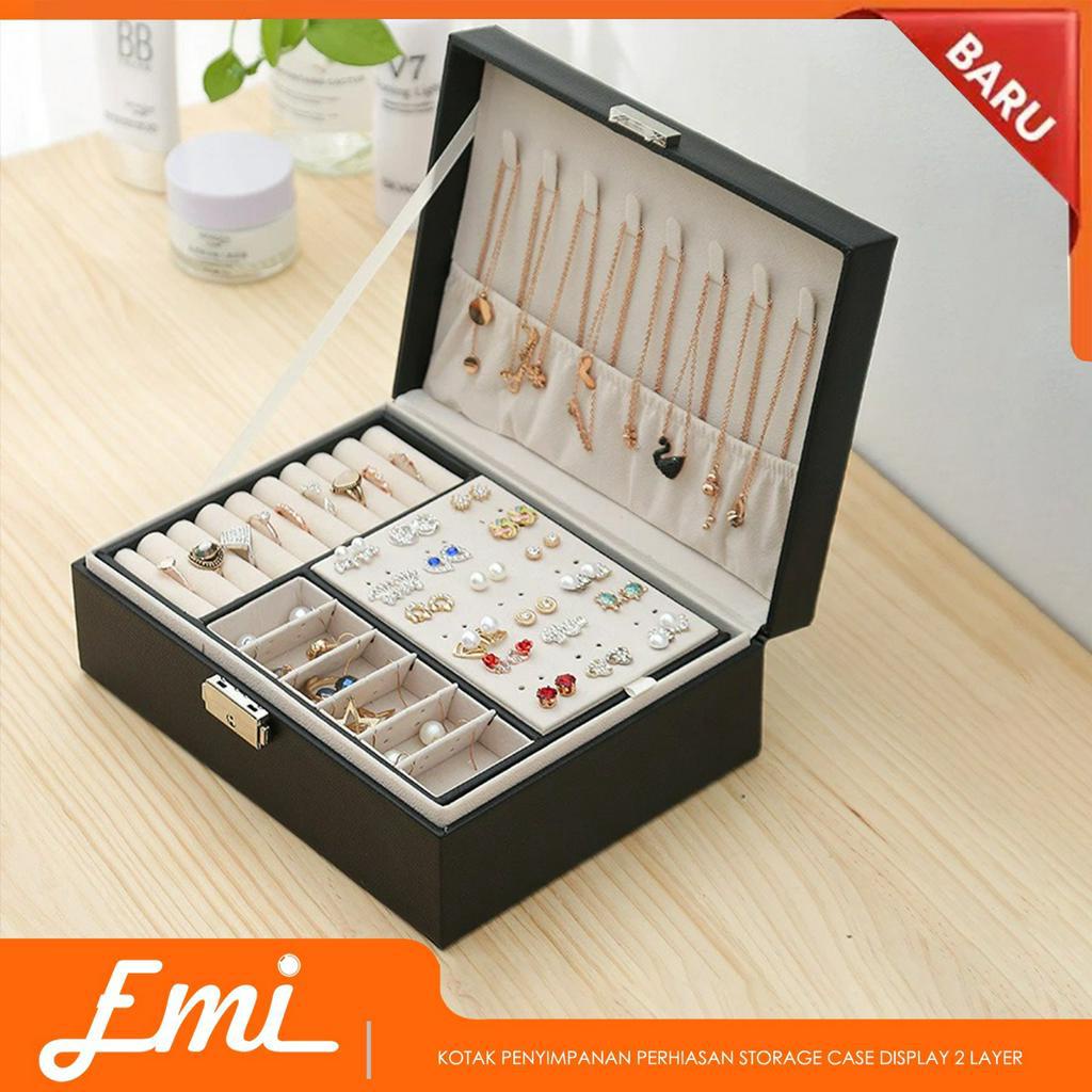 Kotak Penyimpanan Perhiasan Storage Case Display 2 Layer Jewelry Box