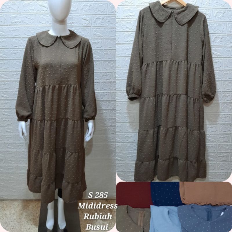 MIDI CRINKLE  RUBIAH BUSUI FRIENDLY SIDNEY S285 / MIDI DRESS CRINKLE POLOS / MIDI DRESS BUSUI / MIDI