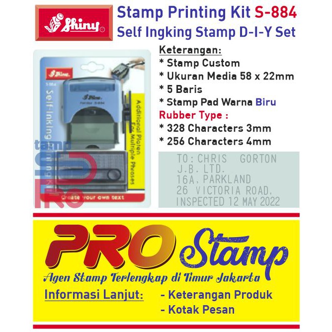 

Stempel Shiny S-884(Set) Stempel Bongkar Pasang