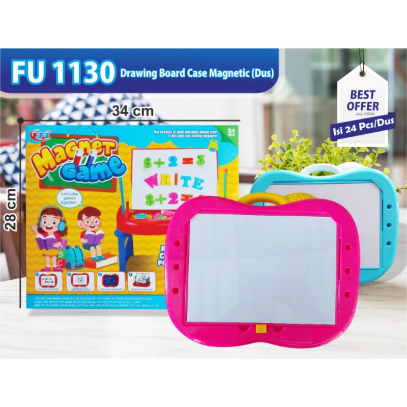 FU 1130 - MAINAN EDUKASI DRAWING BOARD CASE MAGHNETIC (papan tulis maghnet spidol penghapus ) FU1130 fFI