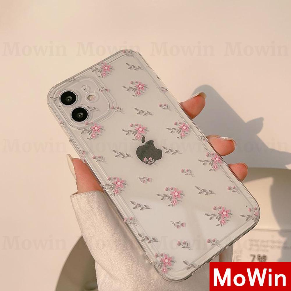 iPhone Case Silicone Soft Case Clear Case High Quality TPU Thickening Camera Full Coverage Protection Shockproof Case Pink Floral Flower Simple Style For iPhone 13 Pro Max iPhone 12 Pro Max iPhone 11 Pro Max iPhone 7 Plus iPhone XR XS MAX Max 7/8/S Pro