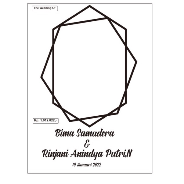 DEKORASI MAHAR PERNIKAHAN | AKRILIK GOLD MIRROR HEXAGON