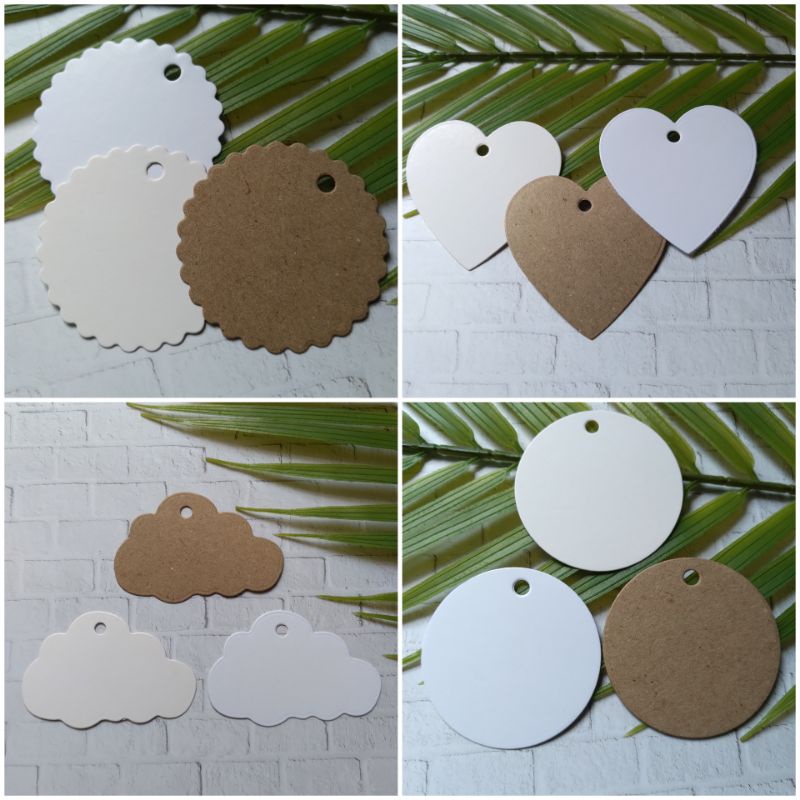

(10pcs) Blank hang tag label die cut / craft hang tag / gift hang tag / hang tag kosong / hang tag hampers