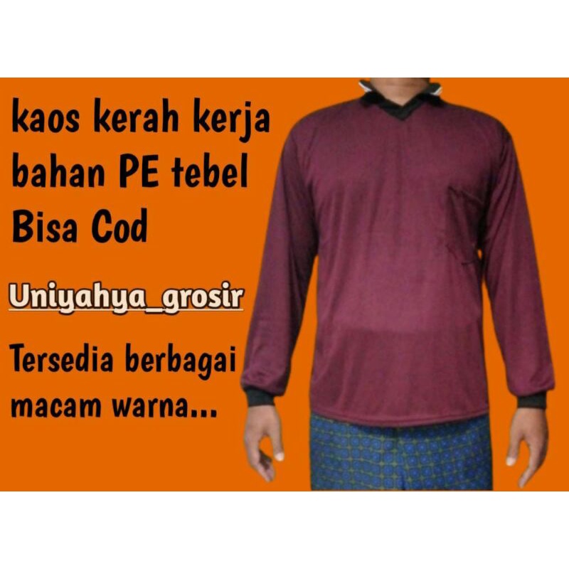 kaos tani/kaos proyek kerah lengan panjang