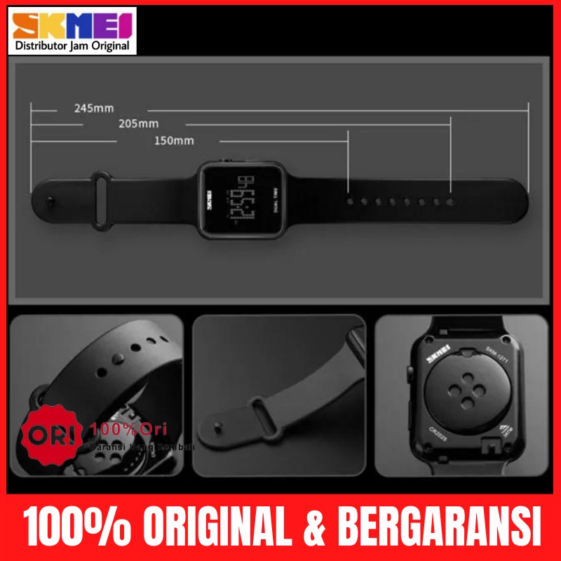 Jam Jm Tangan Tngan Wanita Perempuan Cewek Cewe Digital Anti Air Skimei Skmei Skemei Original 1271-3