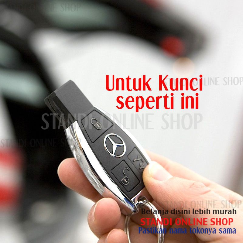 Cover Smartkey Sarung Kunci Mercedes Benz Mercy C E S B Carbon Hitam