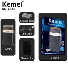 Original Alat Cukur Jenggot Kumis Botak 2024 USB Shaver Kemei KM-2024