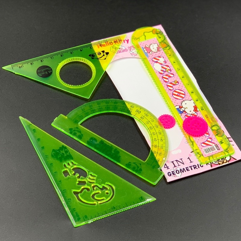 

PENGGARIS / GARISAN SET MURAH 4IN1 "GEOMETRIC RULER