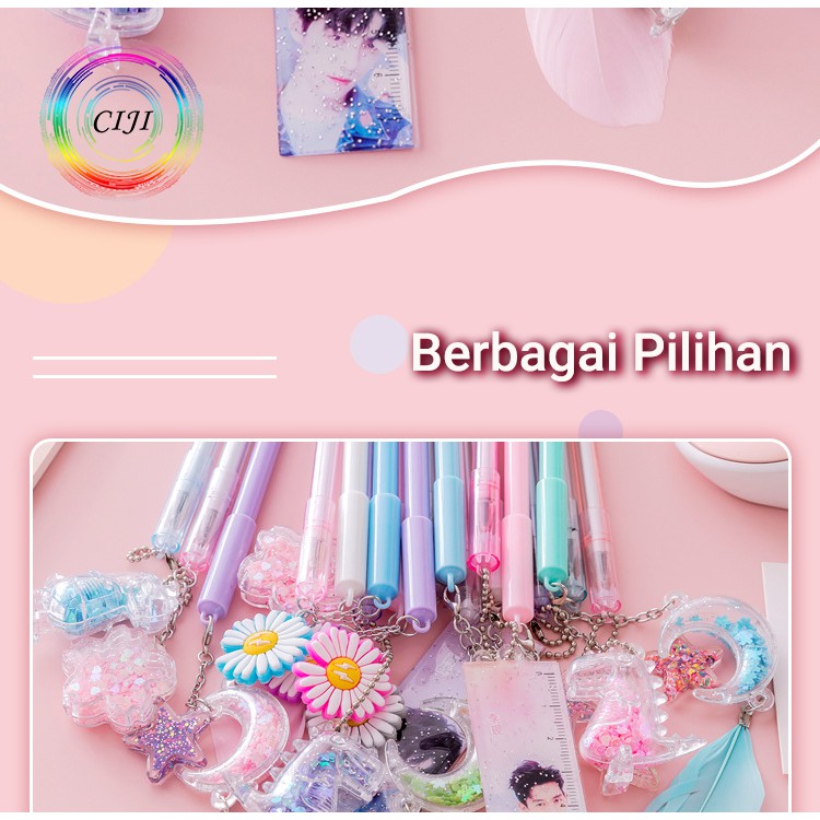CIJI Pulpen Gel 0.5mm Dengan Berbagai Macam Motif Gantung Lucu dan Unik [1pcs Kirim Random]-4