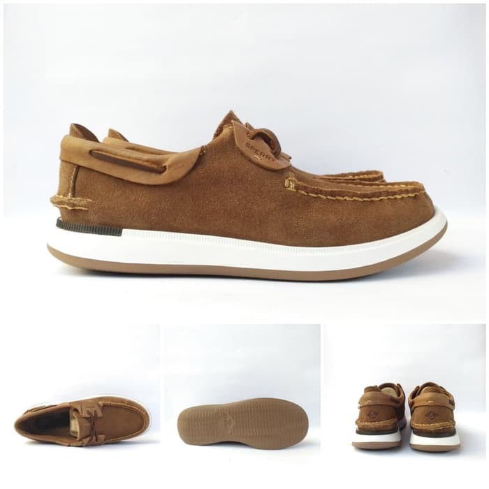 Sperry Top Sider Suede Leather Tan/Sepatu Kulit Pria