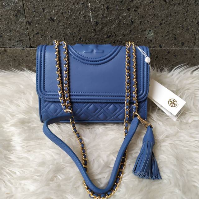 small blue shoulder bag