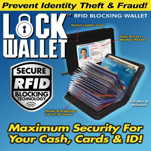 Lock Wallet Secure RFID Blocking Credit Card - Dompet Kartu Kredit