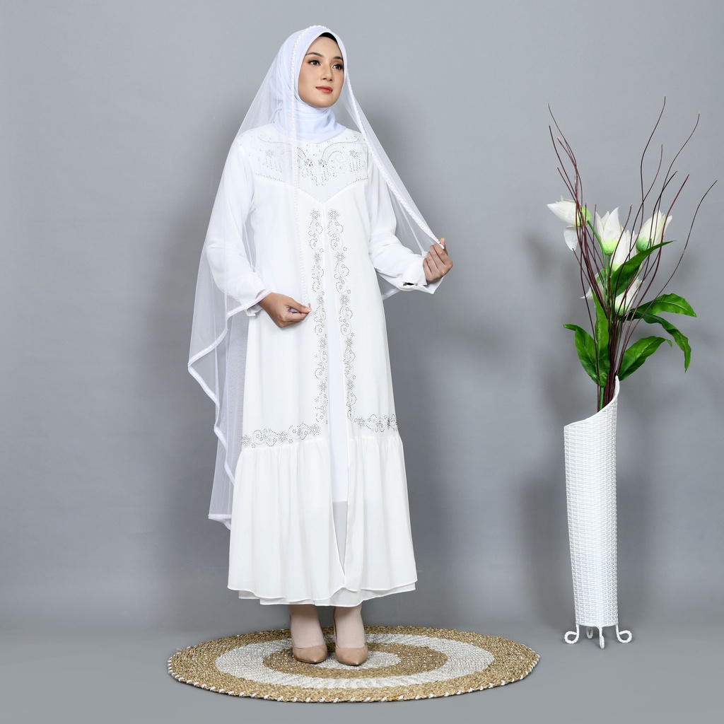 Slayer veil pengantin/kerudung pengantin/hijab pengantin elegan/Veil pengantin/jilbab pengantin