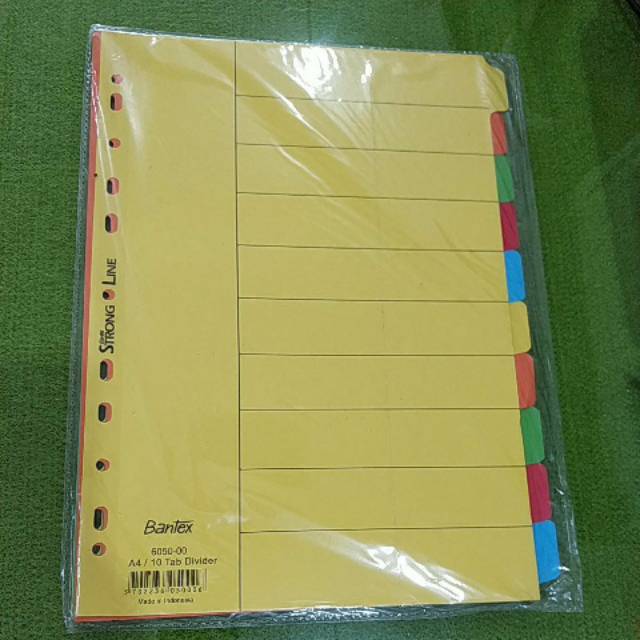

Divider A4 Bantex Karton 11 lobang / Sekat A4 pembatas order 10 warna
