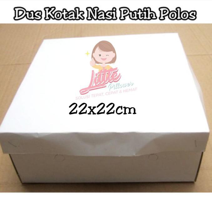 

Dus Kotak Nasi Putih Polos 22X22Cm Plw-981