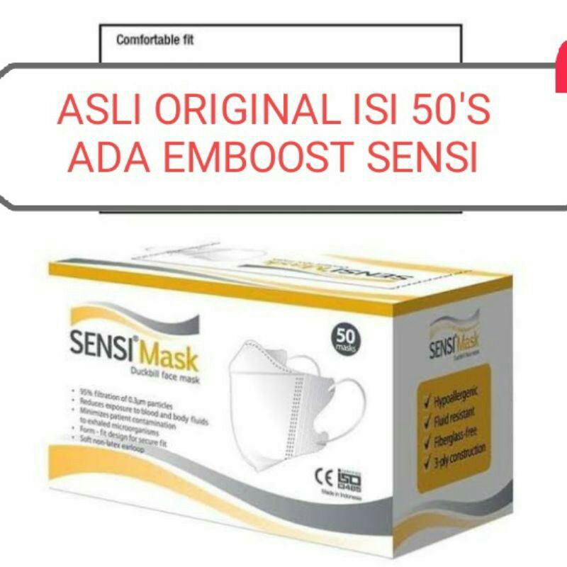 Masker sensi duckbill isi 50 pcs Sensi Mask Duckbill 3 Ply Makser Sensi Duckbil original berlogo masker duckbill sensi isi 50 pcs