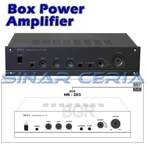 Box Power Amplifier HK-203 BOX BELL HK 203 Box Amply HK203