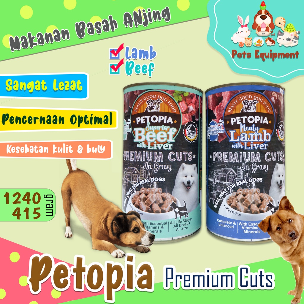 MAKANAN BASAH ANJING, PETOPIA 1240 gram, DOG WET FOOD, MAKANAN ANJING PREMIUM