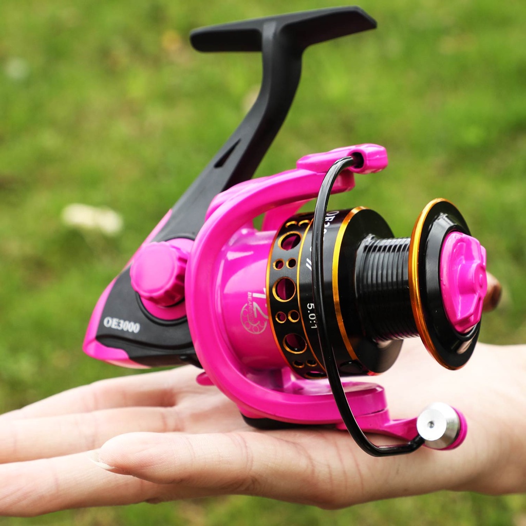 Gulungan Pancing 12 BB Spinning Reel Pancing Dengan Rasio Gear Tinggi 5.0: 1 Spinning Reel Untuk Tangan Kiri/Kanan Untuk Freashwater