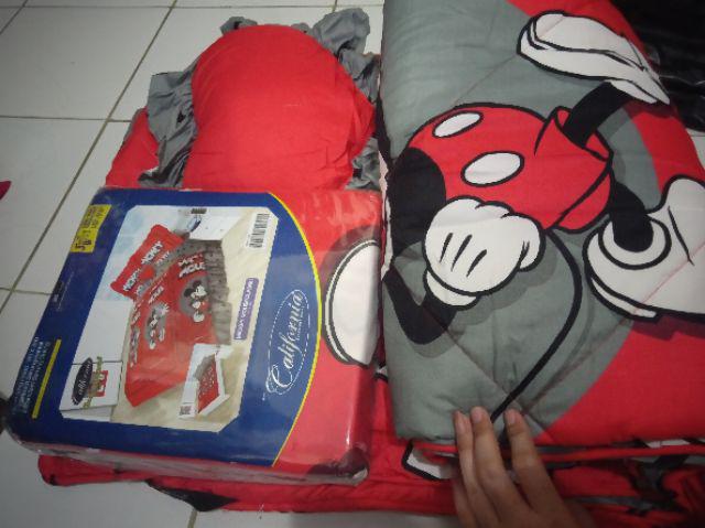 Bedcover + Sprei Rumbai California 180x200 King Size 180 Mickey Classic Bc 180 - Tikus Hitam
