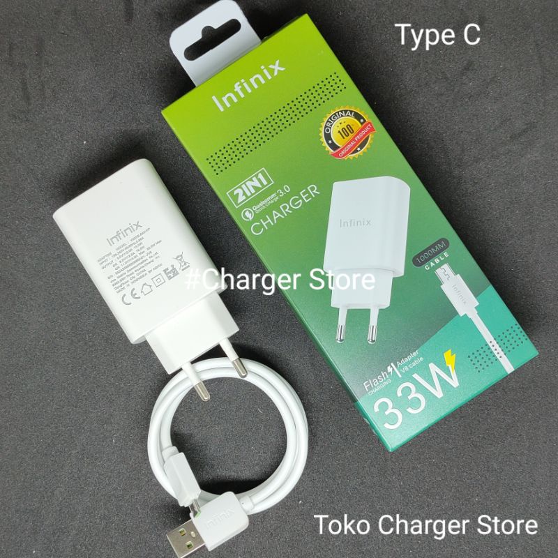 Charger Infinix Fast Charging 33W 3A ORIGINAL Kabel Type C