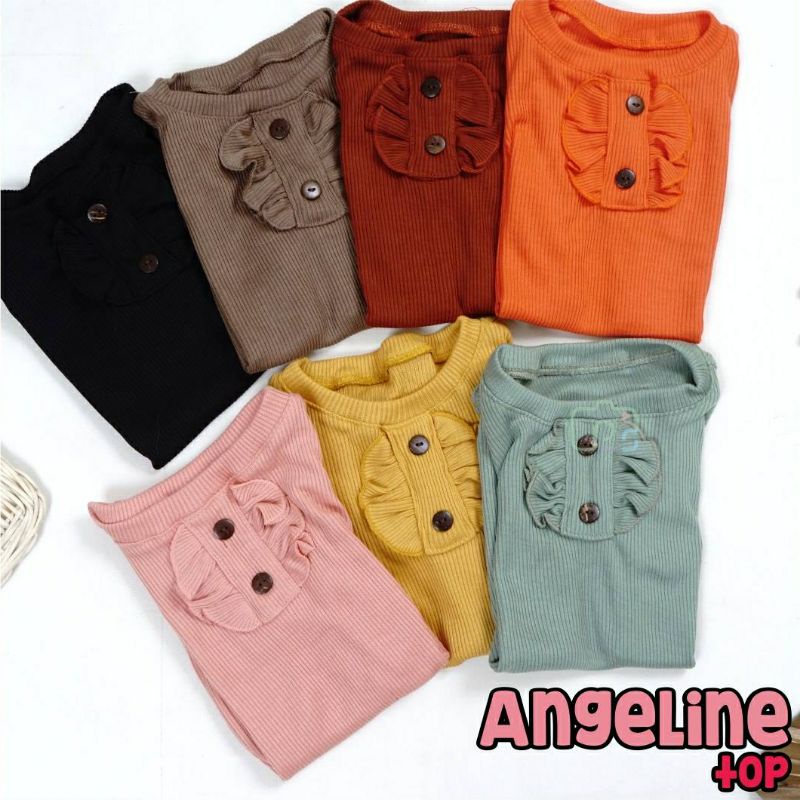 Angelin - Kaos Rib Top Atasan Anak Perempuan