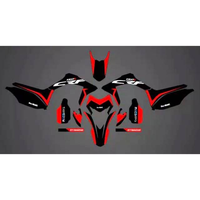Decal Honda CRF Minimalis Black Red