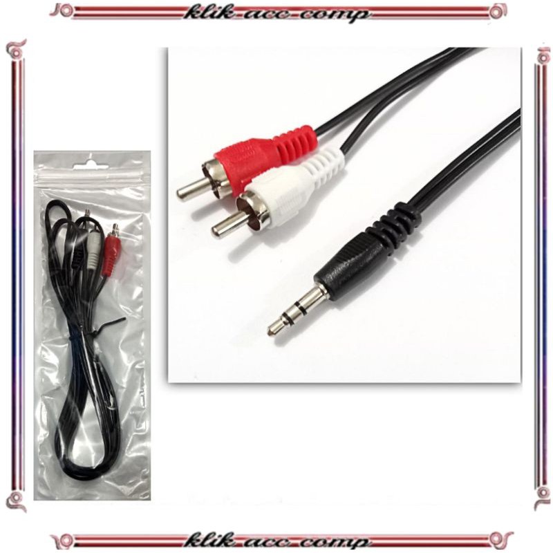 Kabel audio aux to rca 1 - 2 1.5 meter