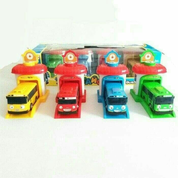 Tayo garasi 1 set isi 4 pcs mobil tayo garasi dan pelontar murah Mainan Anak murah