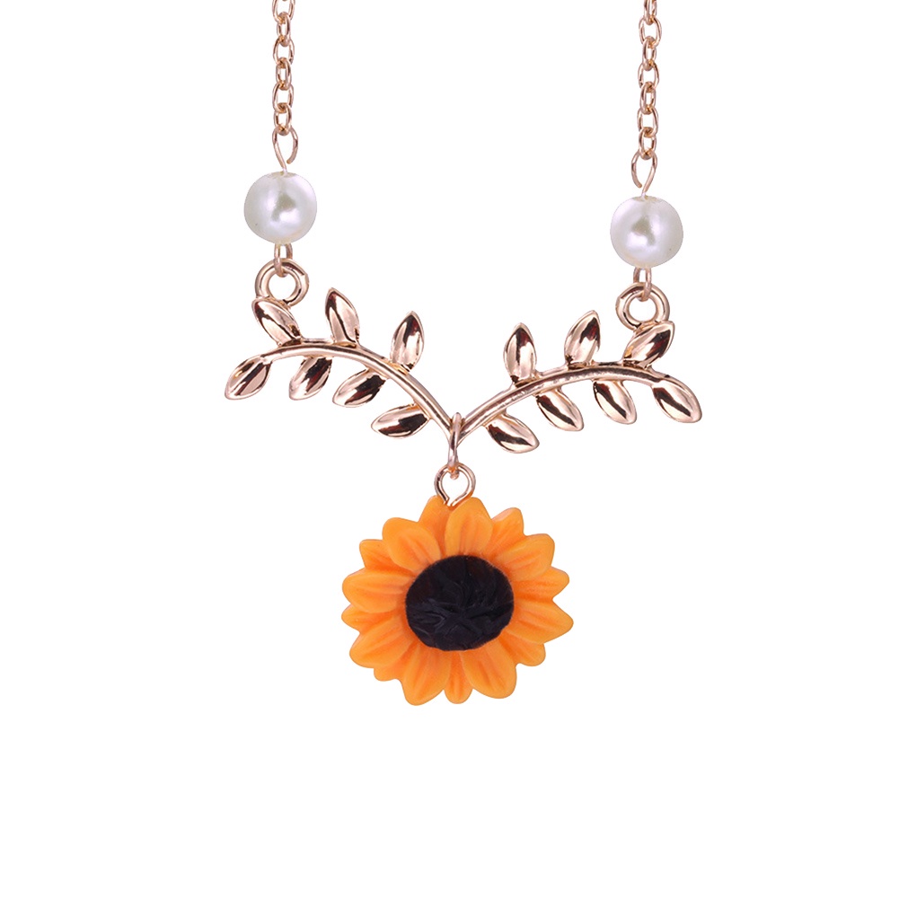 Hu Hu Hu Hu Hu Alat Bantu Pasang Kacamata♡ 5pcs / Set Kalung Anting Stud Liontin Bunga Matahari Untuk Perhiasan