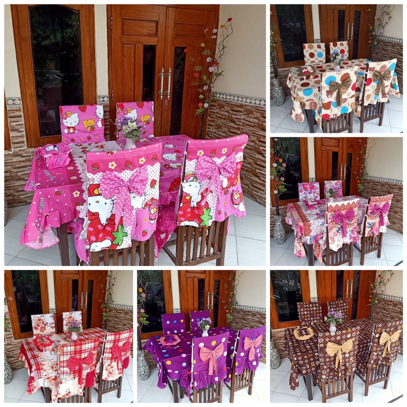 COVER 4 KURSI SET  / COVER TAPLAK MEJA MAKAN / SARUNG KURSI SET