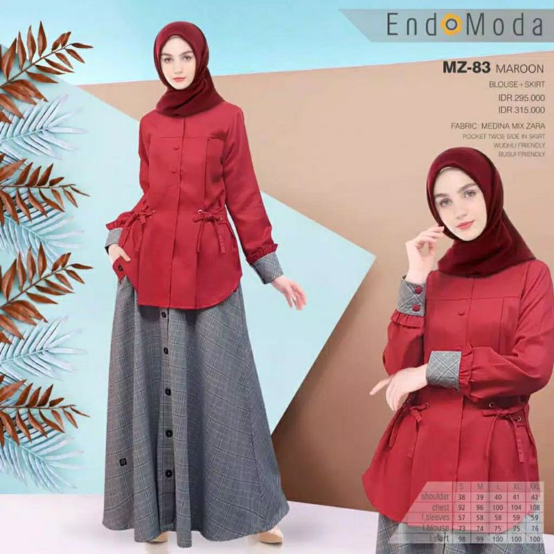 Endomoda mz 83 terbaru setelan atasan dan rok