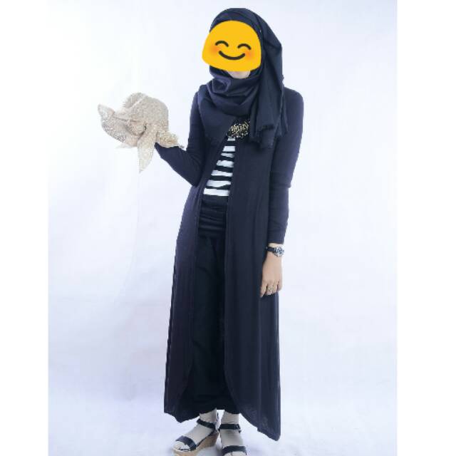 Long cardigan hitam / cardigan hitam polos lengan panjang