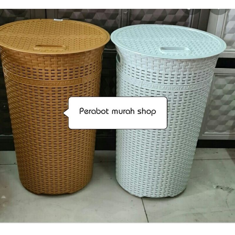 keranjang pakai tutup /keranjang club rattan 900/keranjang motif rotan/keranjang pakaian/keranjang l