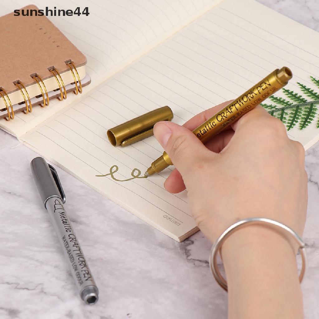 Sunshine Spidol Permanen Anti Air Warna Gold / Silver Untuk Menggambar DIY