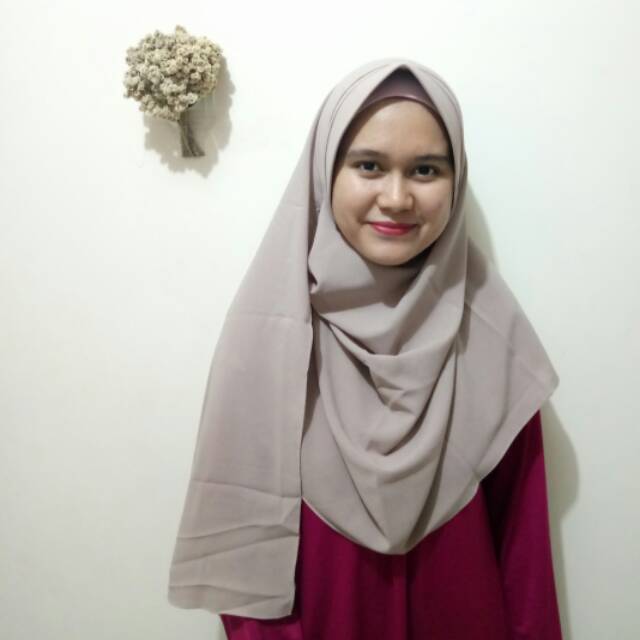 Orderan neng wulan MARWAH Pashmina Instan Diamond Wanita Mocca Simple