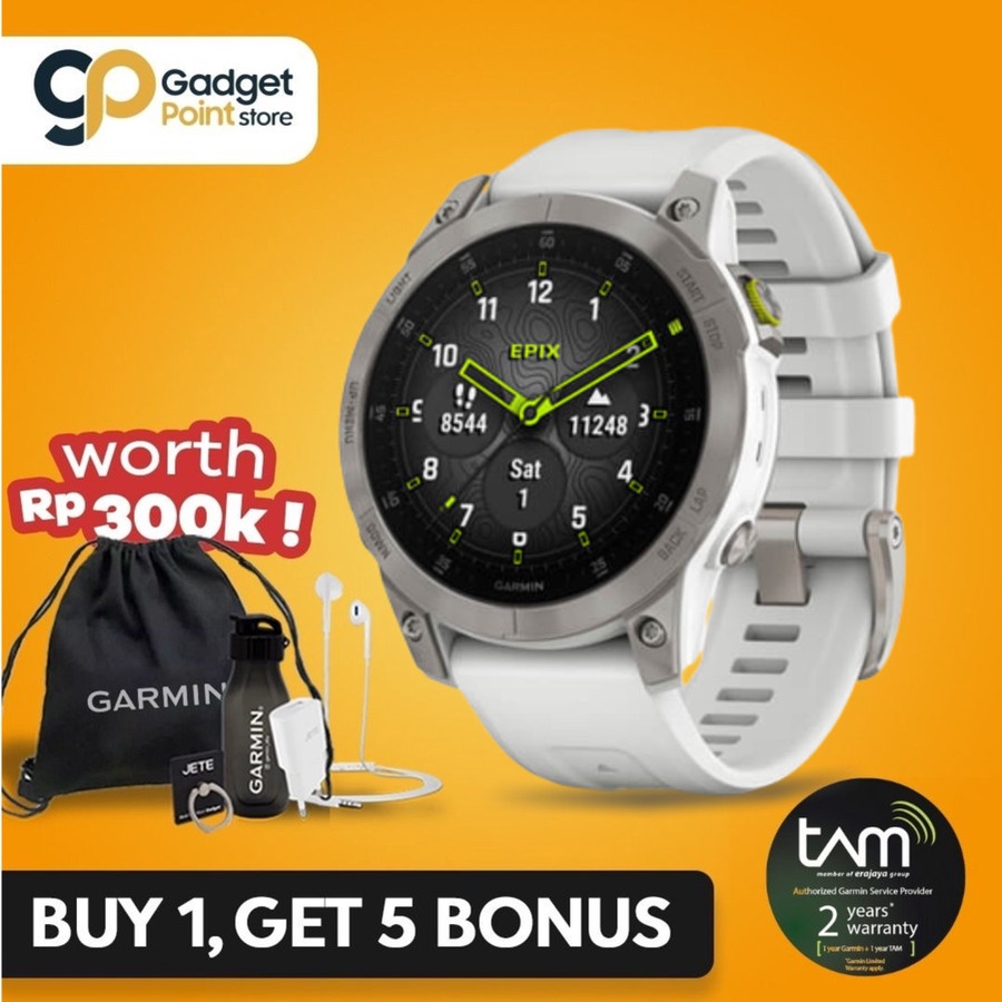 Garmin Epix 2 | Epix gen 2 | epix™ (Gen 2) Sapphire - White Titanium Garansi Resmi TAM 2 Tahun